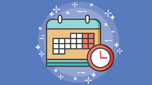 Calendar illustration with blue background
