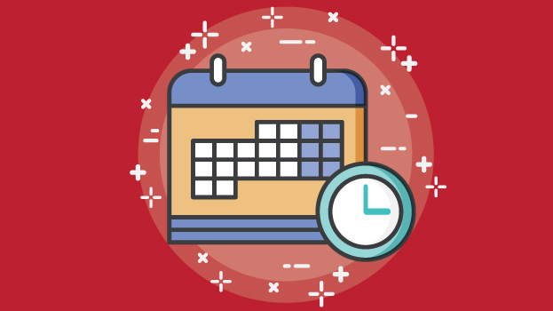 Calendar illustration with red background