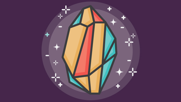 Crystal illustration with purple background