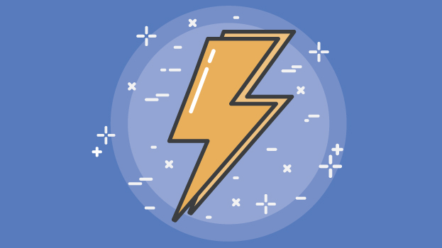 Lightning illustration with blue background