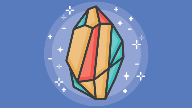 Crystal illustration with blue background