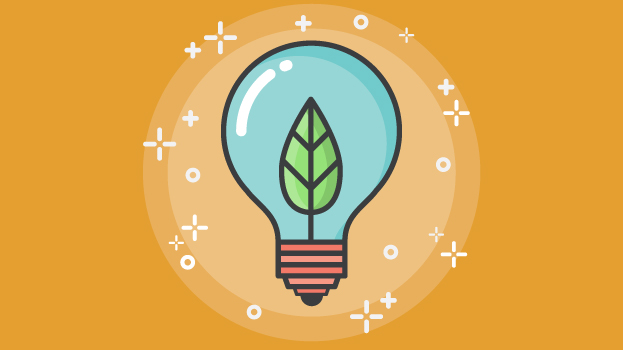 light bulb illustration with yellow background