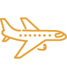 Mustard icon of airplane