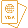 Mustard icon of visa documents