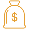 Mustard icon of money bag