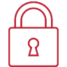 Red icon of lock
