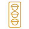 Mustard icon of traffic light