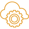 Mustard icon of cloud cog
