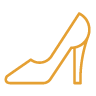 Mustard icon of high heel shoe