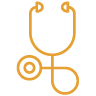 Mustard icon of stethoscope