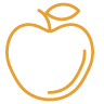 Mustard icon of apple