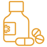 Mustard icon of pill bottle
