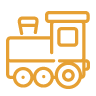 Mustard icon of train