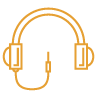 Mustard icon of headphones