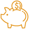 Mustard icon of piggy bank
