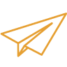 Mustard icon of paper airplane