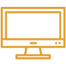 Mustard icon of computer monitor