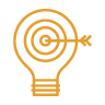 light bulb with bullseye icon yellow