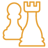 Mustard icon of chess pieces