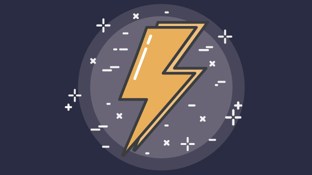 Lightning illustration with navy background