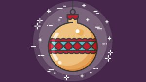 Christmas Bauble illustration with purple background