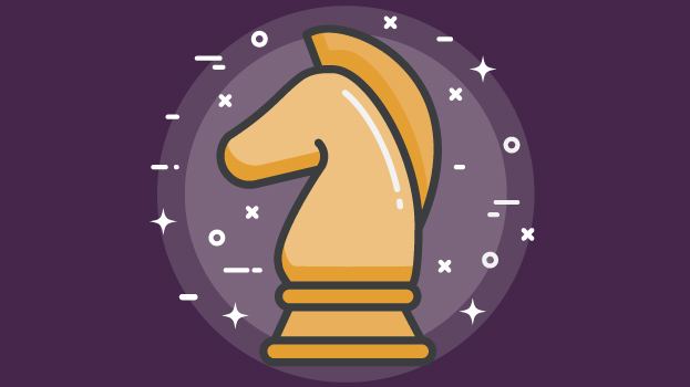 Chess illustration with purple background