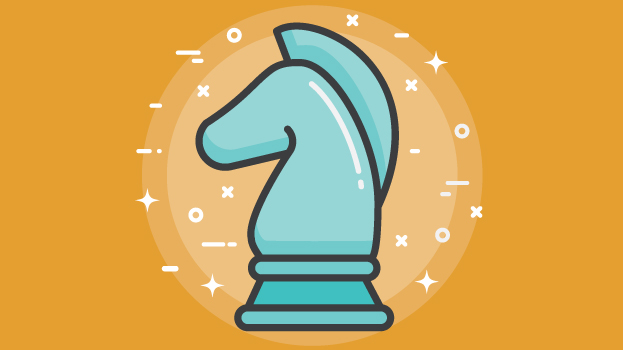 Chess illustration with yellow background