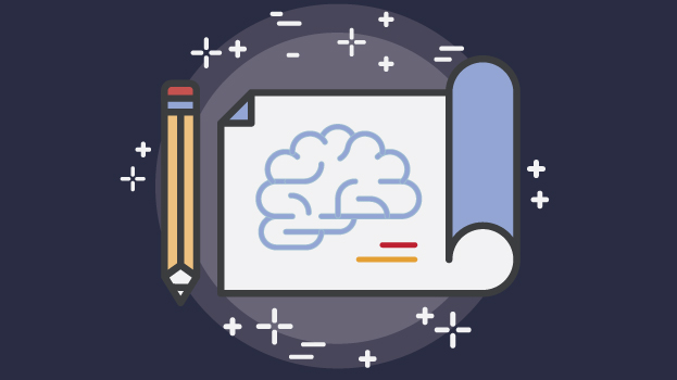 Mind mapping illustration with navy background