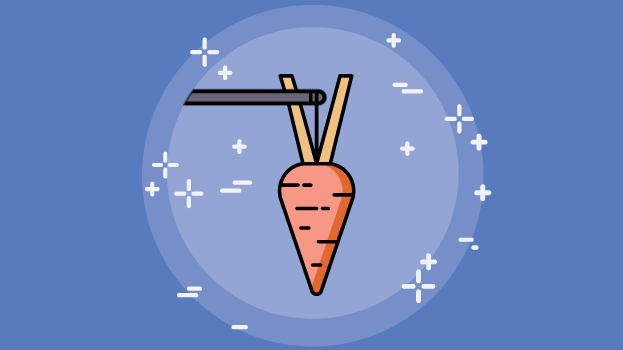 Carrot illustration with blue background