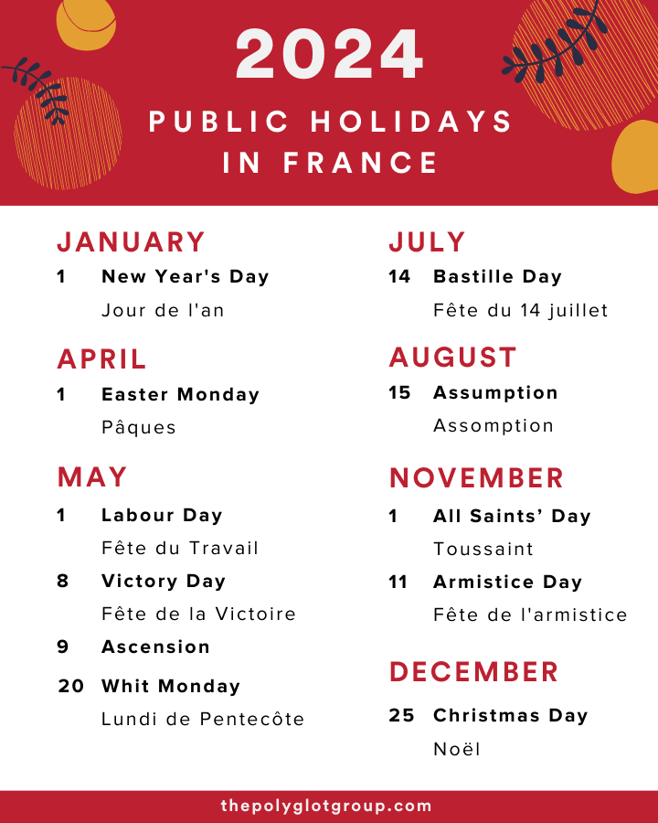 2024 Public Holidays in France