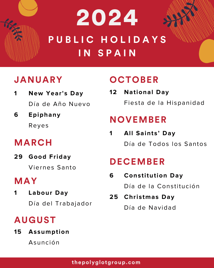 2024 Public Holidays in Spain